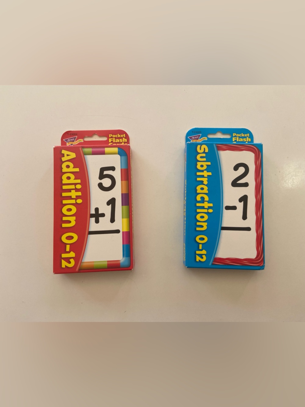SET OF 2 Flashcards to Learn Addition and Subtraction #s 0-12, Great Condition